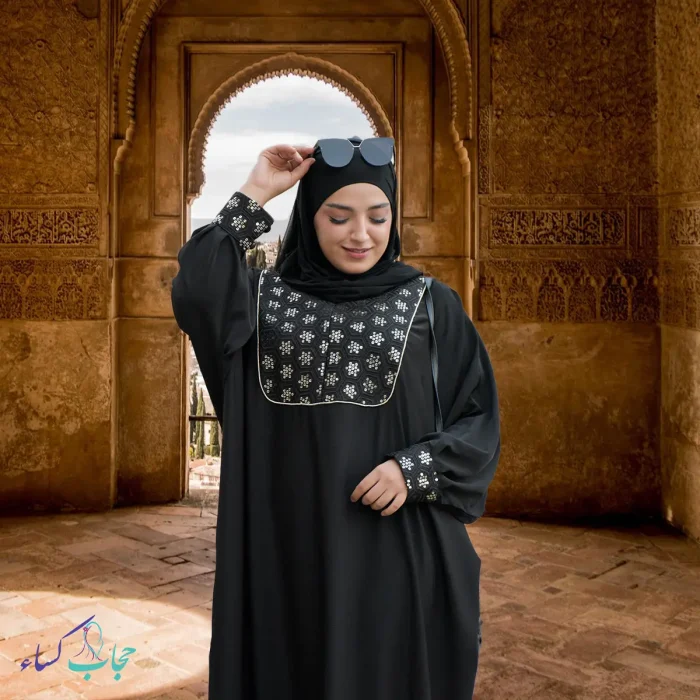 مانتو عبا مجلسی مدل سما با خرج کار سوزن دوزی