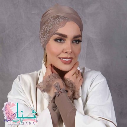 هد بند حجاب لبه توری مدل ضربدری