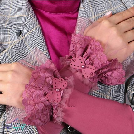 ساقدست-تور--و-گیپور-صورتی-تیره