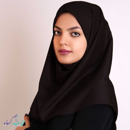 مقنعه مشکی ساده جنس پاپیروس سایز 80 بسیار حنک