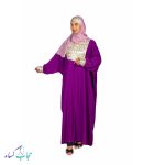 مانتو عبایی مدل سوزن دوزی شده رنگ بنفش