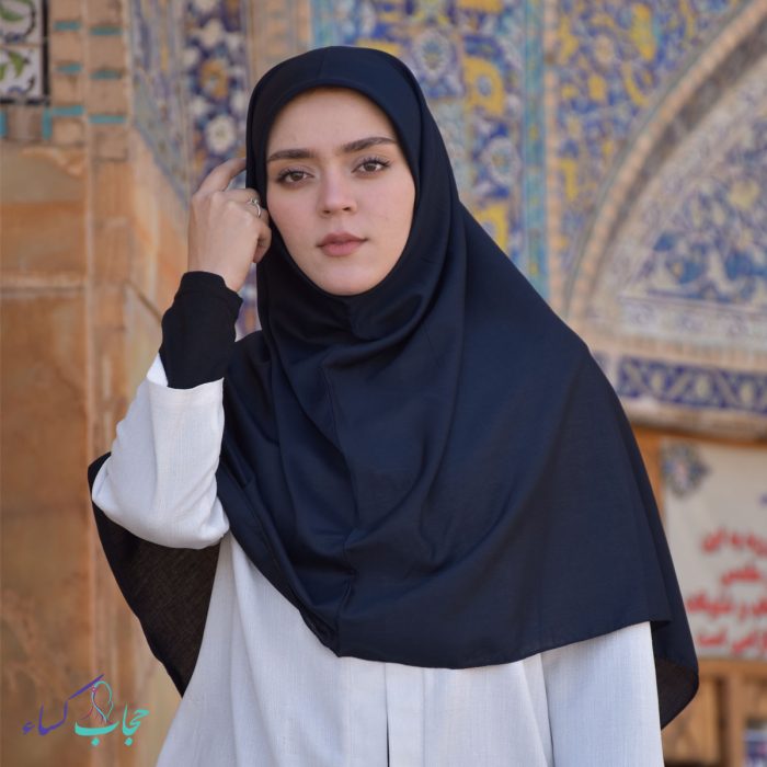 مقنعه ساده مشکی و سرمه ای قد 110 جنس پاپیروس