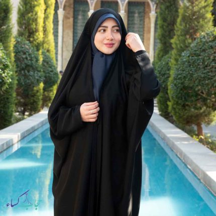 چادر-صدفی-ساده-بندینک-دار