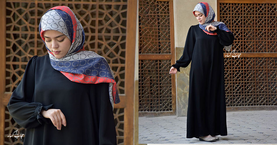 مانتو عبایی مهدا دارای برش کلوش، تهیه شده از پارچه لخت و خنک