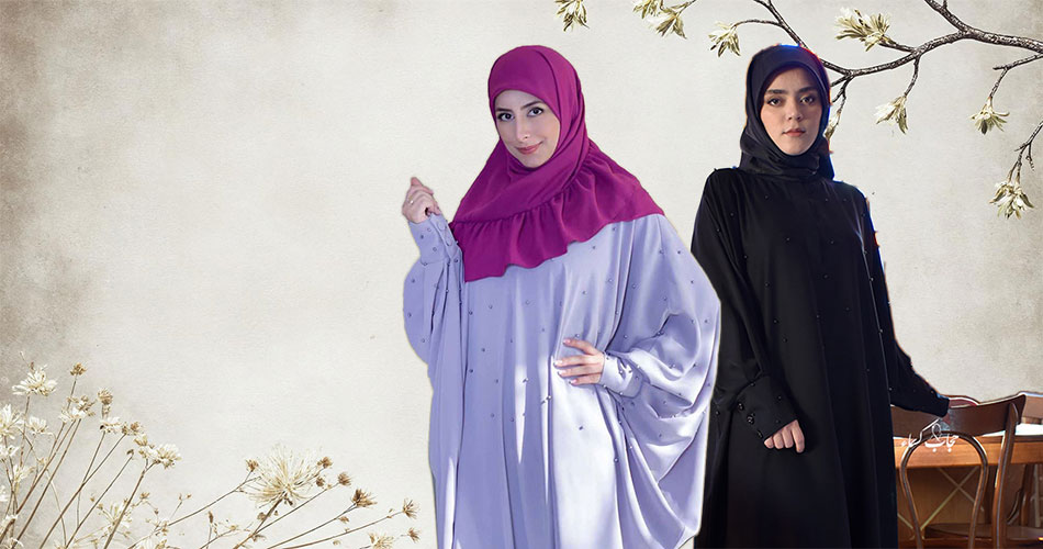 مانتو عبایی مدل ترنج مروارید دارای مروارید دوزی همرنگ پارچه مناسب برای استفاده روزمره