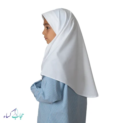 مقنعه مدرسه دخترانه ابردوزی جنس تترون کاشان