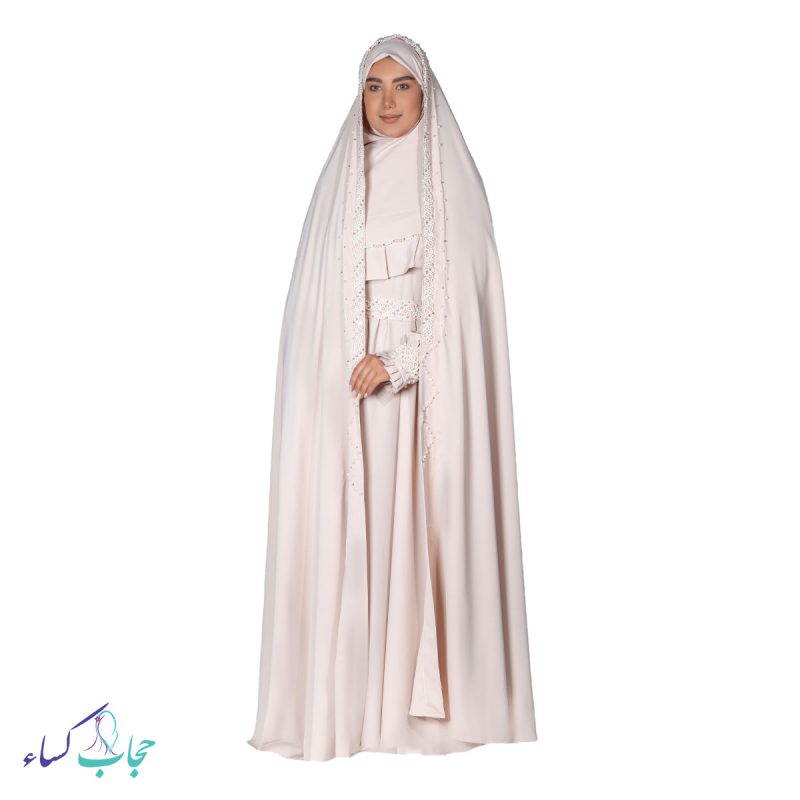 ست-عروس-جواهر-دوزی-کرم-با-چادر