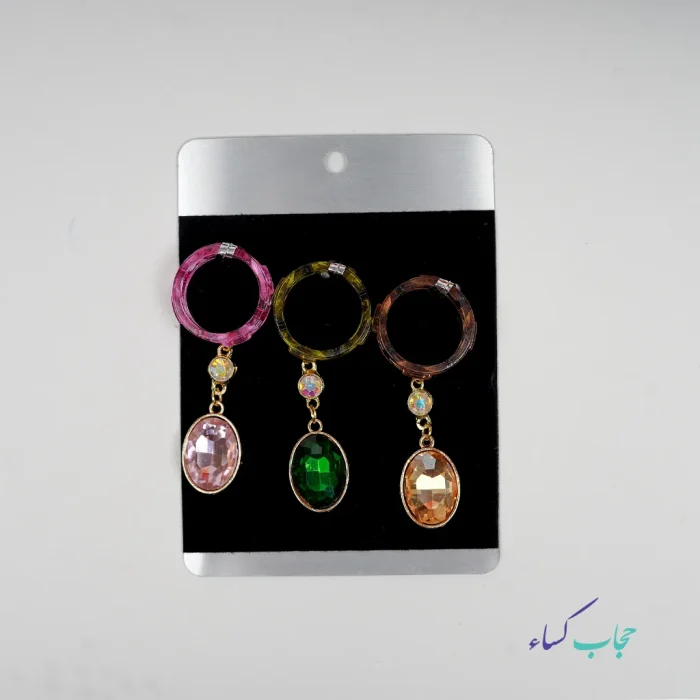 حلقه روسری نگین کریستال آویزدار - Image 2