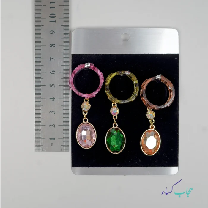 halgheavizdar1 حلقه روسری نگین کریستال آویزدار - Image 1