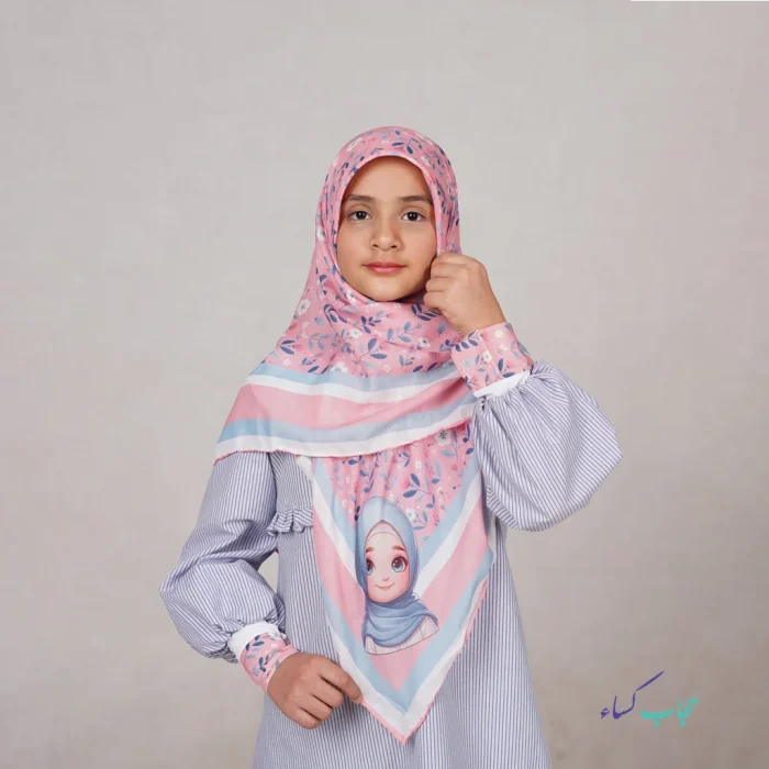 ست روسری و ساق دست نخی دخترانه - Image 2