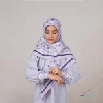 ست روسری وساق دست نخی گلدار دخترانه - Image 3